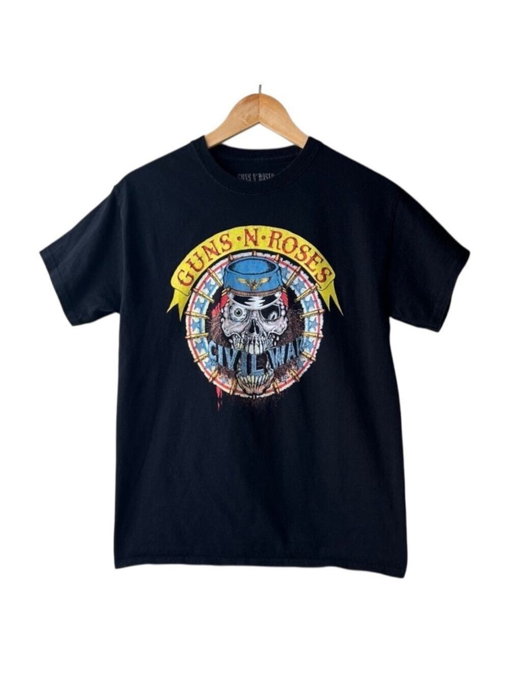 GUNS N’ ROSES Black Civil War Graphic T-Shirt Size Medium Unisex